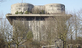 Resterne af luftværnsbunker Wilhelmsburg i Hambrog